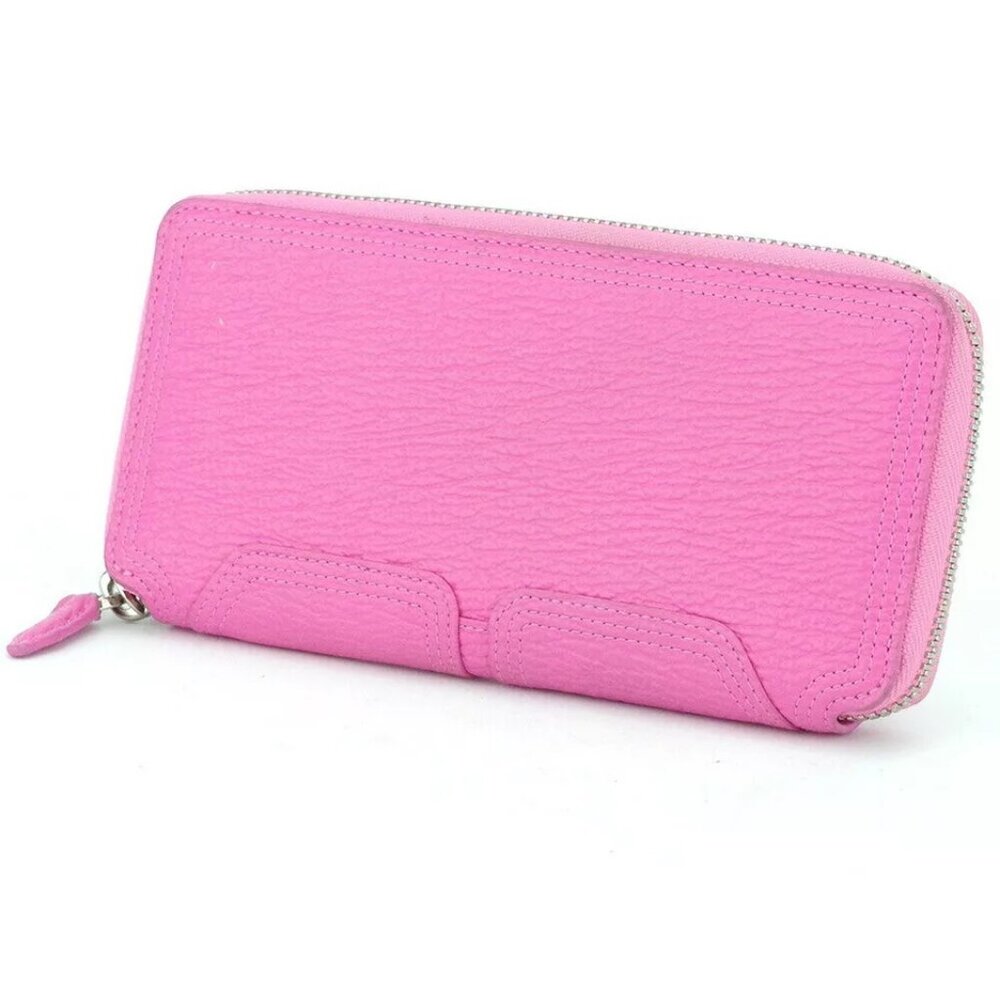 3.1 Phillip LIM Long Wallet Zip Pink Leather Authentic Used